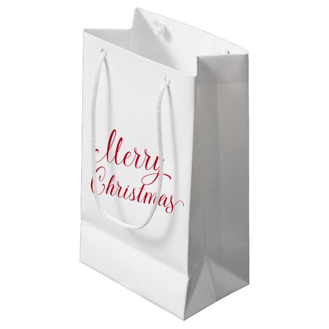 Bolsa De Regalo Pequeña Sencillos Navidades modernos de escritura roja (Angulo Anverso)