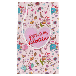 Bolsa De Regalo Pequeña ¿Serás mi Valentine? Animales curos enamorados