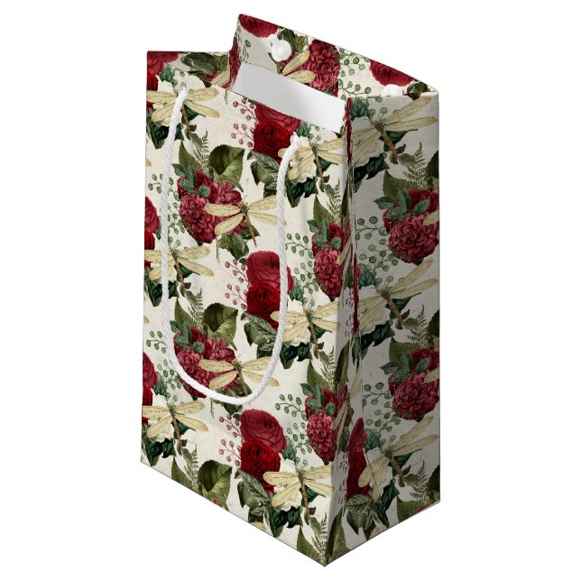 Bolsa De Regalo Pequeña Serie Rosa y libélula (Diseño 11) (Angulo Anverso)