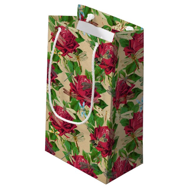 Bolsa De Regalo Pequeña Serie Rosa y libélula (Diseño 16) (Angulo reverso)