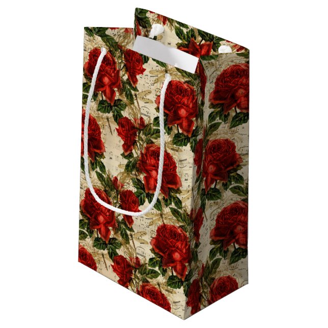 Bolsa De Regalo Pequeña Serie Rosa y libélula (Diseño 17) (Angulo reverso)