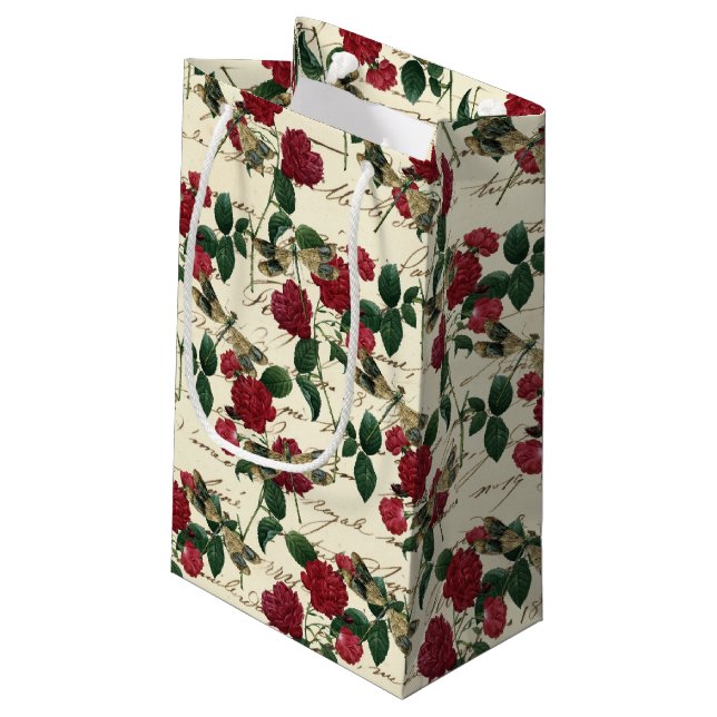 Bolsa De Regalo Pequeña Serie Rosa y libélula (Diseño 18) (Angulo reverso)