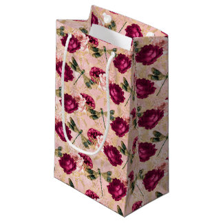 Bolsa De Regalo Pequeña Serie Rosa y libélula (Diseño 4)