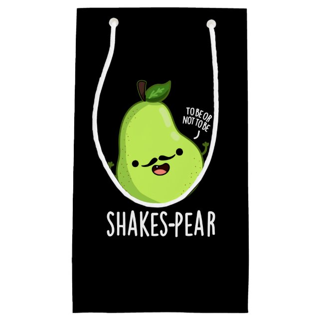 Bolsa De Regalo Pequeña Shakes-pear Funny Pear Fruit Pun Dark BG (Anverso)