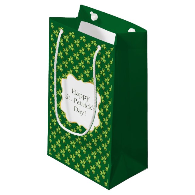 Bolsa De Regalo Pequeña Shamrock Three Leaf Clover Graphic (Angulo Anverso)