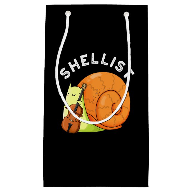 Bolsa De Regalo Pequeña Shellist Funny Snail Cello Pun Dark BG (Anverso)