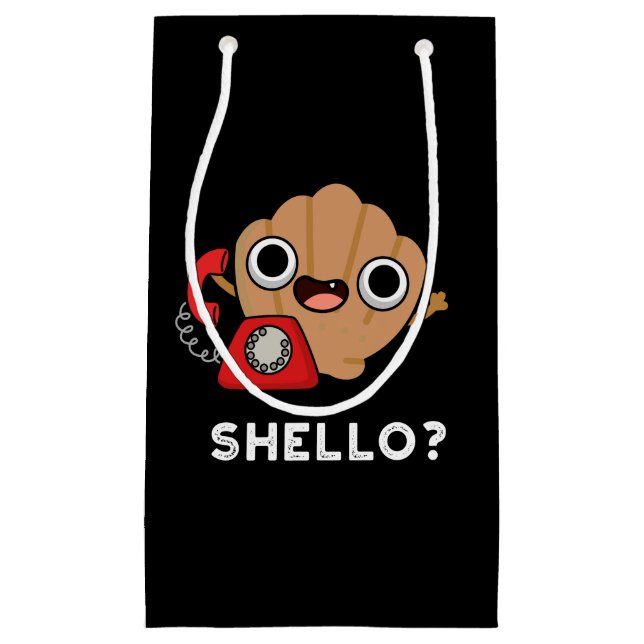 Bolsa De Regalo Pequeña Shello Funny Sea Shell Pun Dark BG (Anverso)