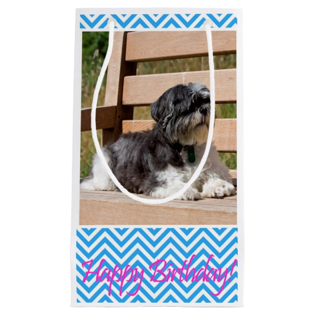 Bolsa De Regalo Pequeña Shih Tzu Dog Happy Birday (Anverso)