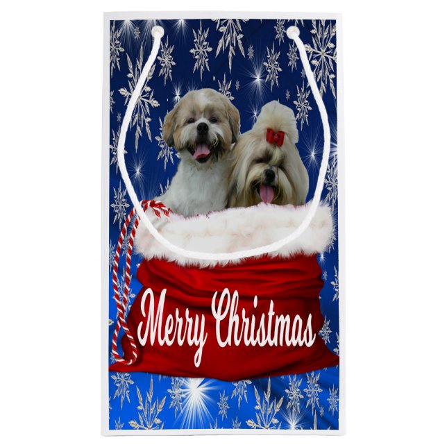 Bolsa De Regalo Pequeña Shih tzu Gift Bag Navidades (Reverso)