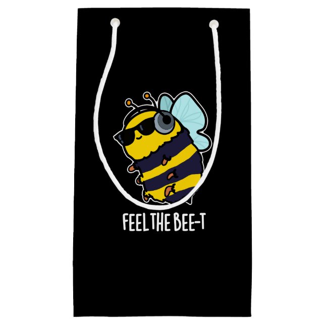 Bolsa De Regalo Pequeña Siente el Bee-t Gracioso Bee Pun Dark BG (Anverso)