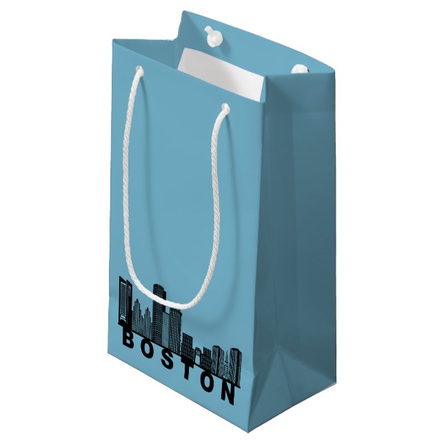 Bolsa De Regalo Pequeña Silueta del horizonte de Boston  (Angulo Anverso)