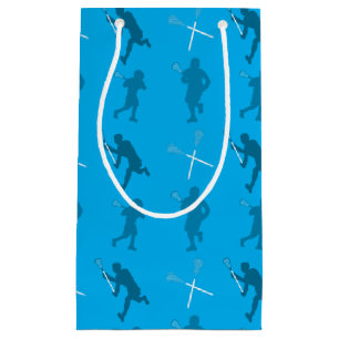 Bolsa De Regalo Pequeña Siluetas del lacrosse del azul de cielo