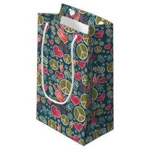 Bolsa De Regalo Pequeña Símbolo de la paz Hipster Pacifismo Rótulo diseño 