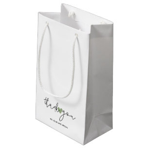 Bolsa De Regalo Pequeña Simple Caligrafía Script Verde Sage Corazón Boda