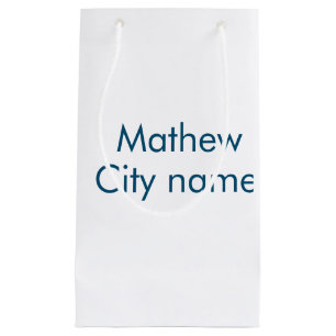 Bolsa De Regalo Pequeña simple letra inicial monograma añada su nombre