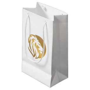 Bolsa De Regalo Pequeña Simple Logotipo León Dorado Leo