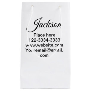 Bolsa De Regalo Pequeña Simple texto mínimo añadir nombre lugar ciudad tel