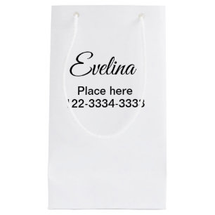 Bolsa De Regalo Pequeña Simple texto mínimo añadir su nombre lugar ciudad