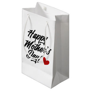 Bolsa De Regalo Pequeña Simple y feliz caligrafía del día de la madre B