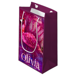 Bolsa De Regalo Pequeña Singular Resumen Flamingo Rosa Personalizado