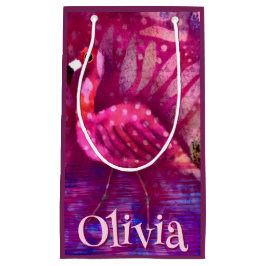Bolsa De Regalo Pequeña Singular Resumen Flamingo Rosa Personalizado