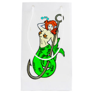 Bolsa De Regalo Pequeña sirena redheaded de la verde-cola