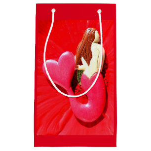 Bolsa De Regalo Pequeña sirenas corazón-atadas rojo