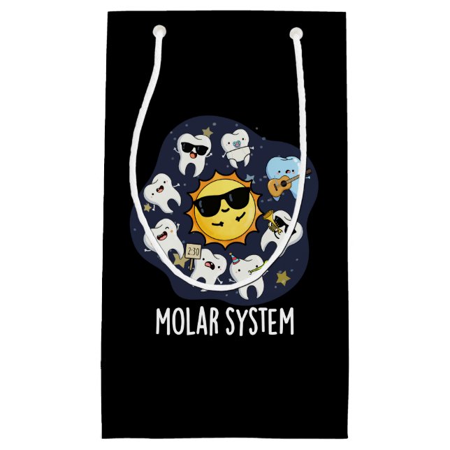 Bolsa De Regalo Pequeña Sistema molar divertida astronomía dental Pun oscu (Anverso)