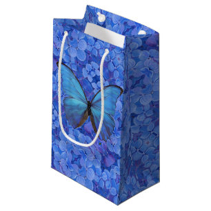Bolsa De Regalo Pequeña Sm Gift Bag Blue Morpho sobre Hydrangea