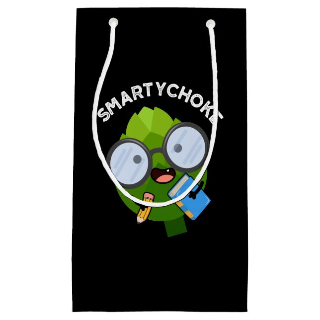 Bolsa De Regalo Pequeña Smartychoke Funny Artichoke Pun Dark BG (Anverso)
