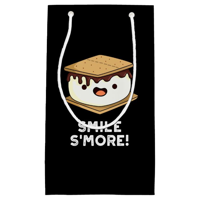 Bolsa De Regalo Pequeña Smile Smore Funny Sweet Food Pun Dark BG (Anverso)