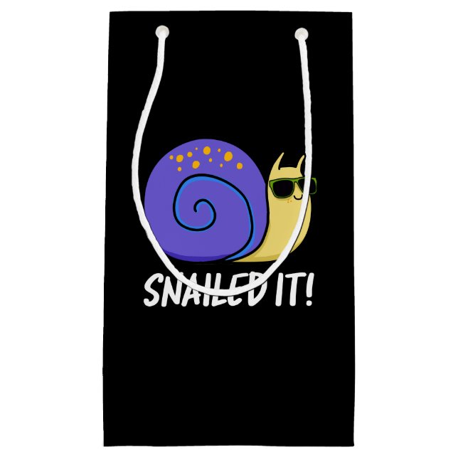 Bolsa De Regalo Pequeña Snacks It Funny Snail Pun Dark BG (Anverso)