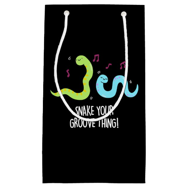 Bolsa De Regalo Pequeña Snake Your Groove Thing Funny Disco Pun Dark BG (Anverso)