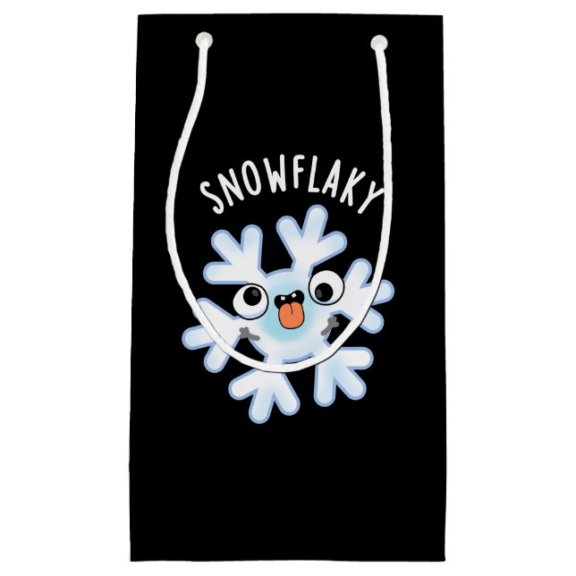 Bolsa De Regalo Pequeña Snowflakakakaky Funny Snow Flake Pun Dark BG (Anverso)
