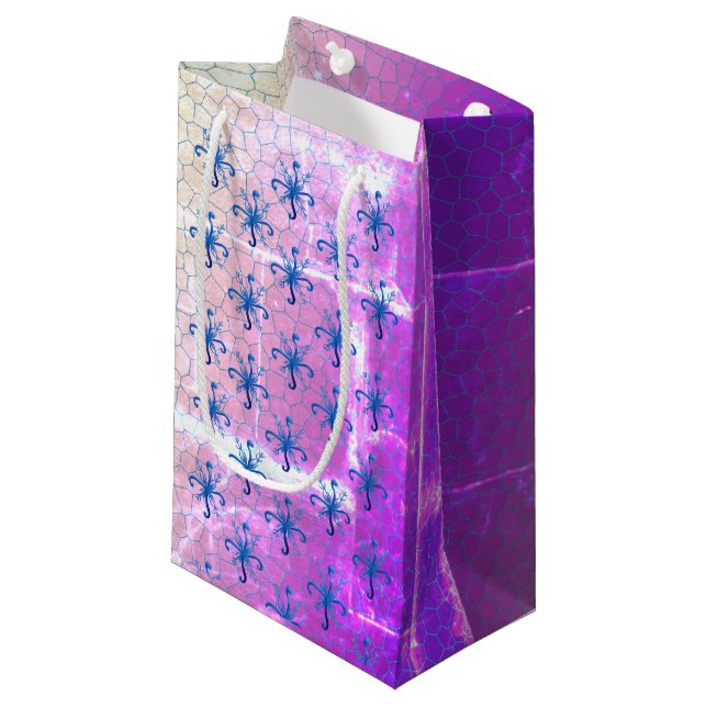 Bolsa De Regalo Pequeña Snowflakes Purple (Angulo Anverso)