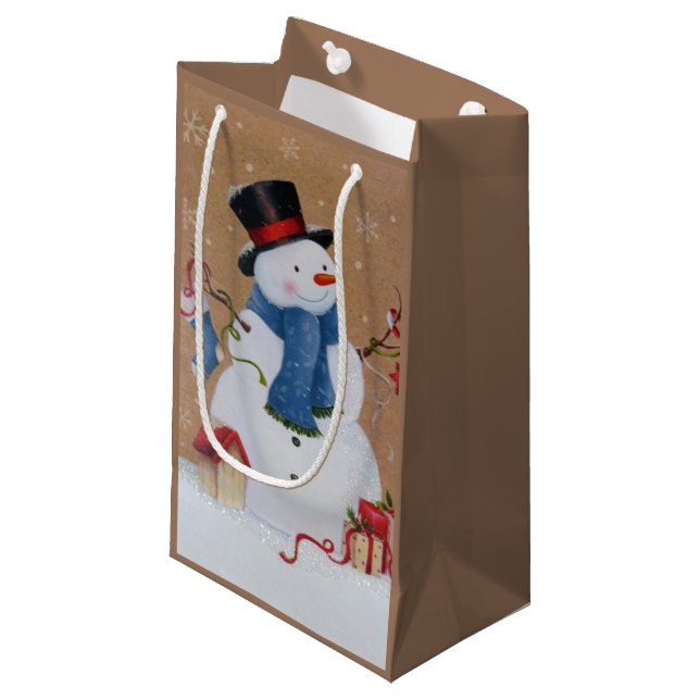 Bolsa De Regalo Pequeña Snowman (Angulo Anverso)