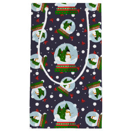 Bolsa De Regalo Pequeña Snowman Snow Globes