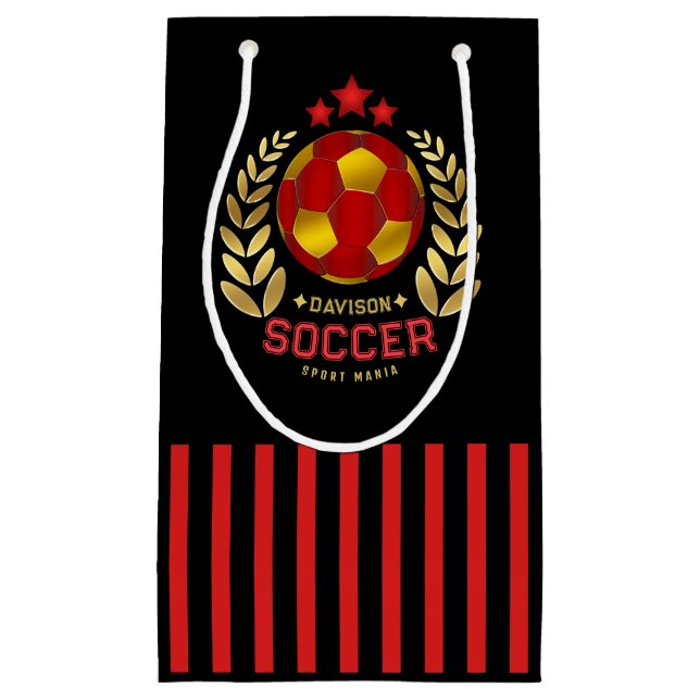 Bolsa De Regalo Pequeña Soccer Crest Design (Anverso)