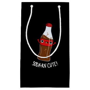 Bolsa De Regalo Pequeña Soda-rn Cute Funny Soda Pun Dark BG