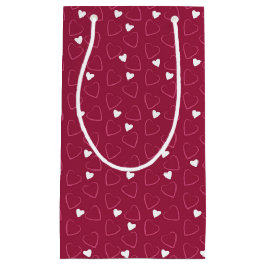 BOLSA DE REGALO PEQUEÑA SOMBRAS DE CORAZONES DÍA DE SAN VALENTÍN ROJOS Y R