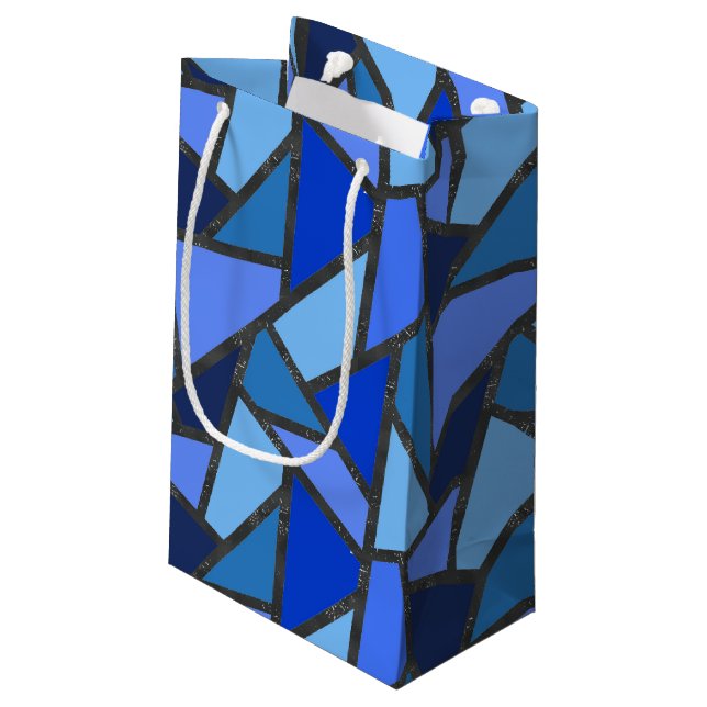 Bolsa De Regalo Pequeña Sombras de vidrio manchado azul (Angulo reverso)