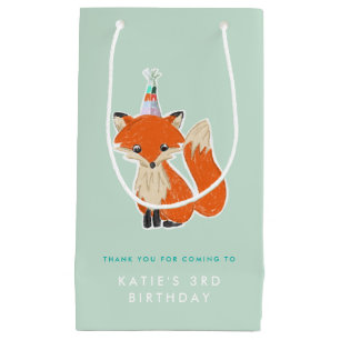 Bolsa De Regalo Pequeña Sombrero de fiesta de zorro lindo verde menta Cump