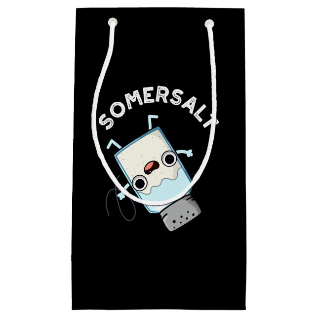 Bolsa De Regalo Pequeña Somersalt Funny Somersault Salt Pun Dark BG (Anverso)