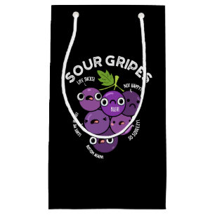 Bolsa De Regalo Pequeña Sour Gripes Funny Grape Fruit Pun Dark BG
