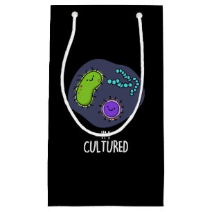 Bolsa De Regalo Pequeña Soy Cultured Funny Bacteria Pun Dark BG