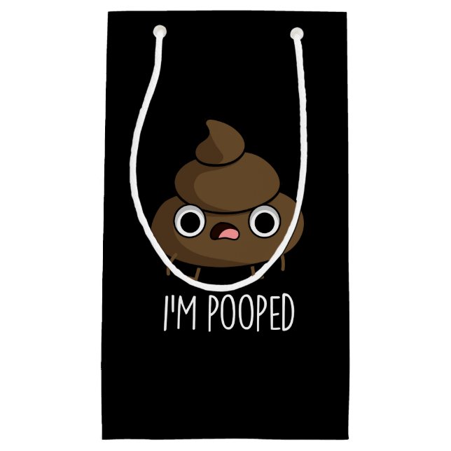 Bolsa De Regalo Pequeña Soy Pooped Funny Poo Pun Dark BG (Anverso)
