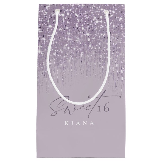 Bolsa De Regalo Pequeña Sparkles Sweet 16 Mauve ID912 (Anverso)
