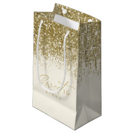 Bolsa De Regalo Pequeña Sparkles Sweet Dieciséis Gold ID912