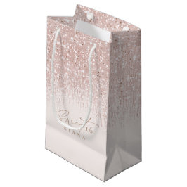 Bolsa De Regalo Pequeña Sparkles Sweet Dieciséis Rosas Gold ID912