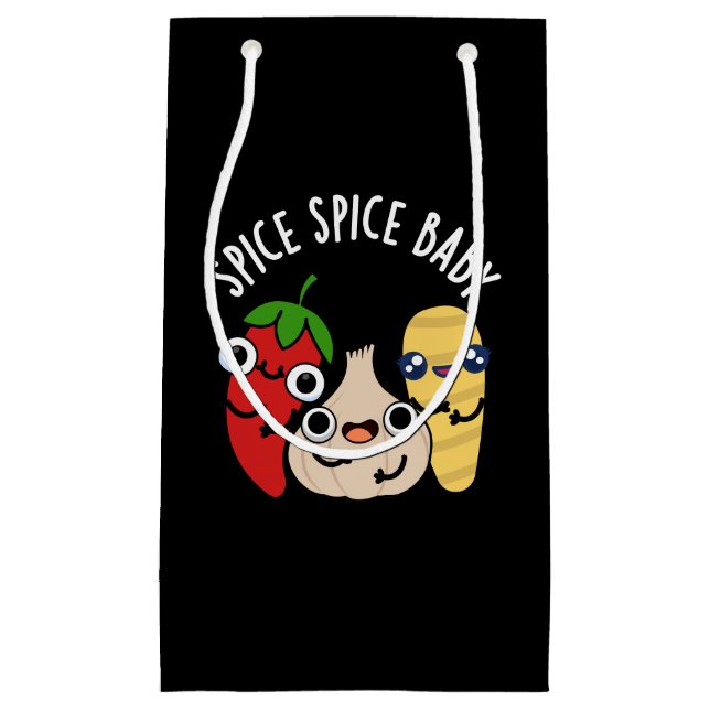 Bolsa De Regalo Pequeña Spice Spice Baby lindo Food Pun Dark BG (Anverso)